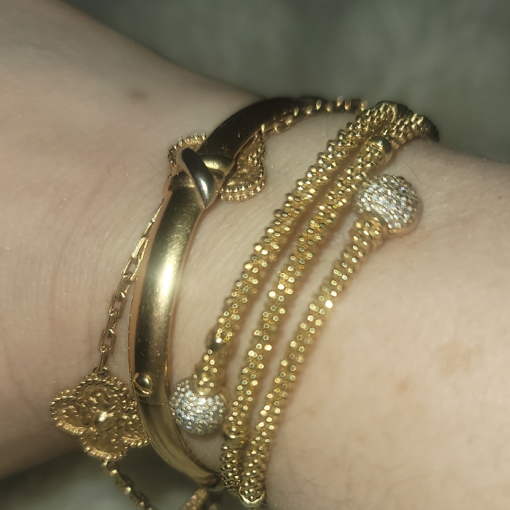 LAGOS 18k Gold DIamond Beaded Bracelet
